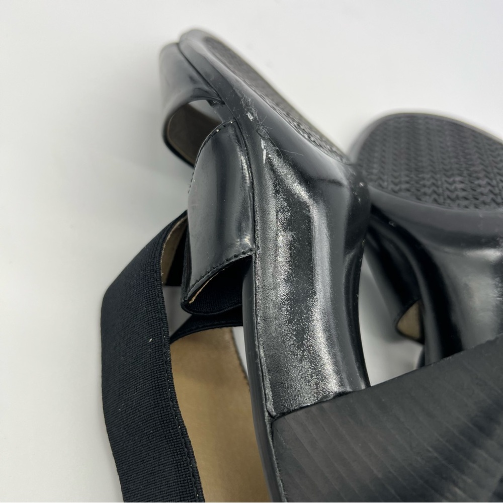 Michael Kors Odette Black Strappy Open Toe Sandals Elastic Cone Heel Size 9 US - Picture 11 of 13